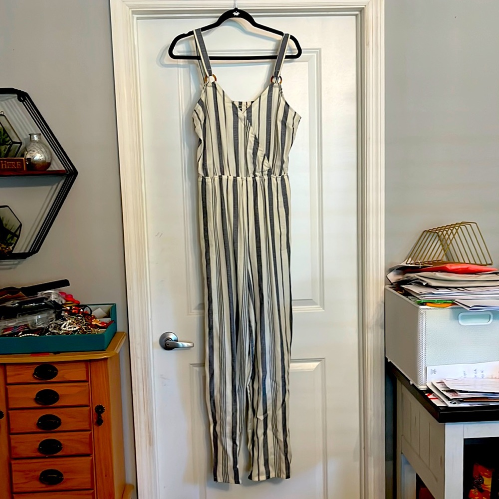 Blue & off white jumpsuit
